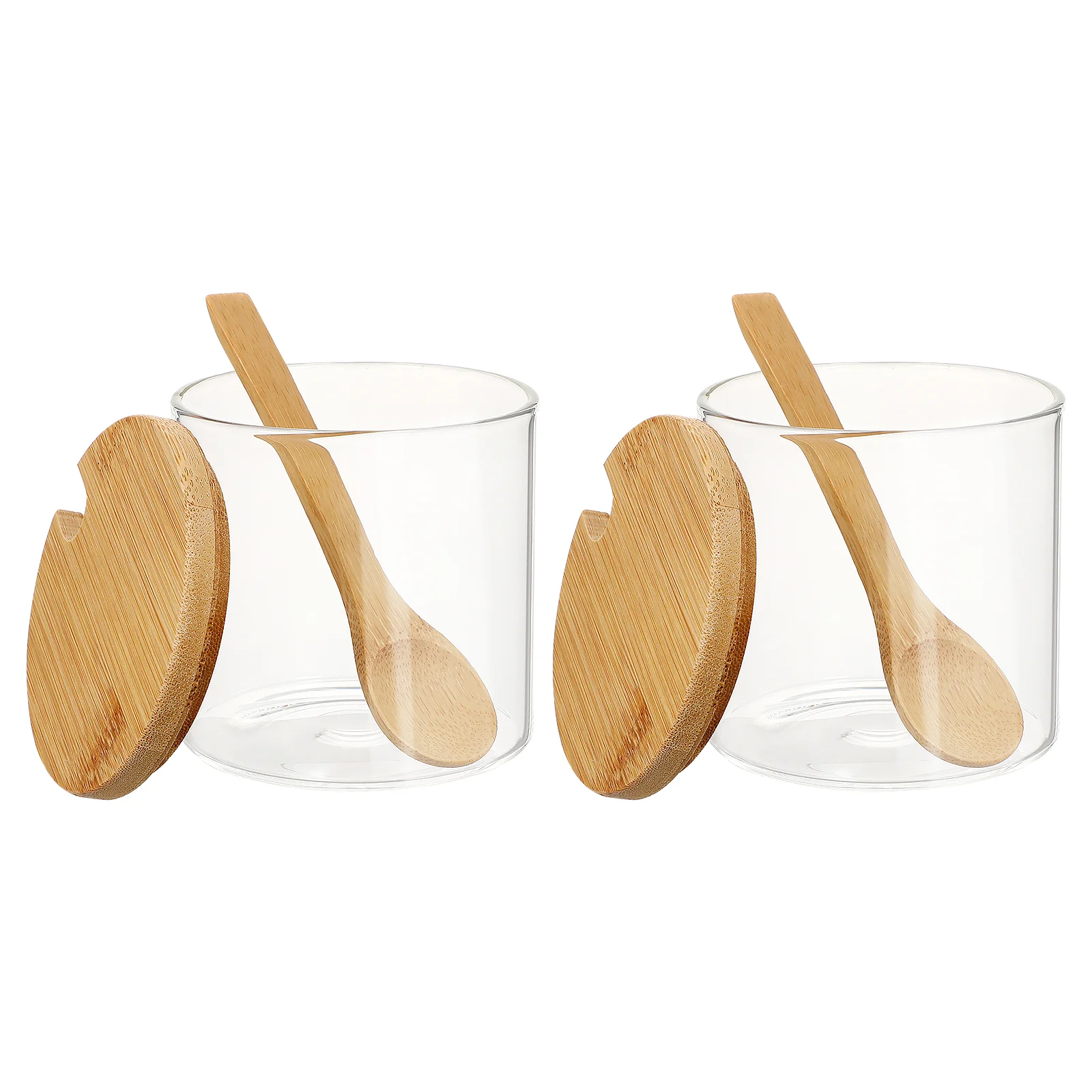 

2pcs Condiment Jars Salt Jars Salt Pot Clear Jar Salt Storage Canister Condiment Jars