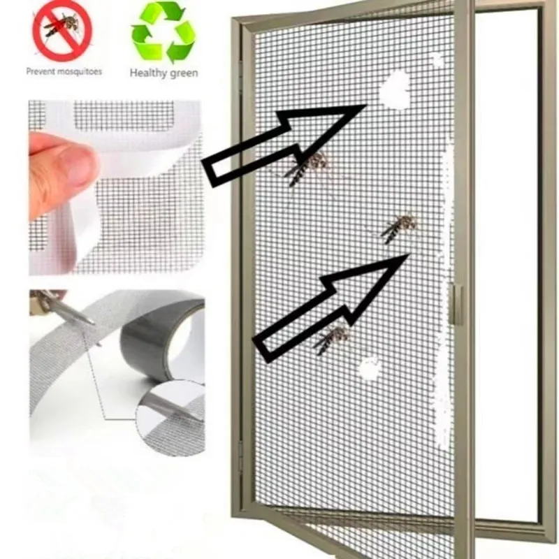

Tears Anti-Insect Mosquito Mesh Strong Self Adhesive Window Screen Repair Tape Window Net Screen Repair Patch Covering Up Holes