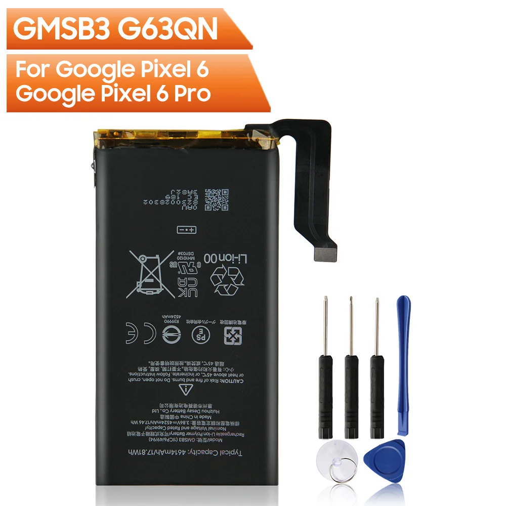 Original Replacement Battery GMSB3 For Google Pixel 6 4614mAh Genuine Battery G63QN For Google Pixel 6 Pro 5003mAh