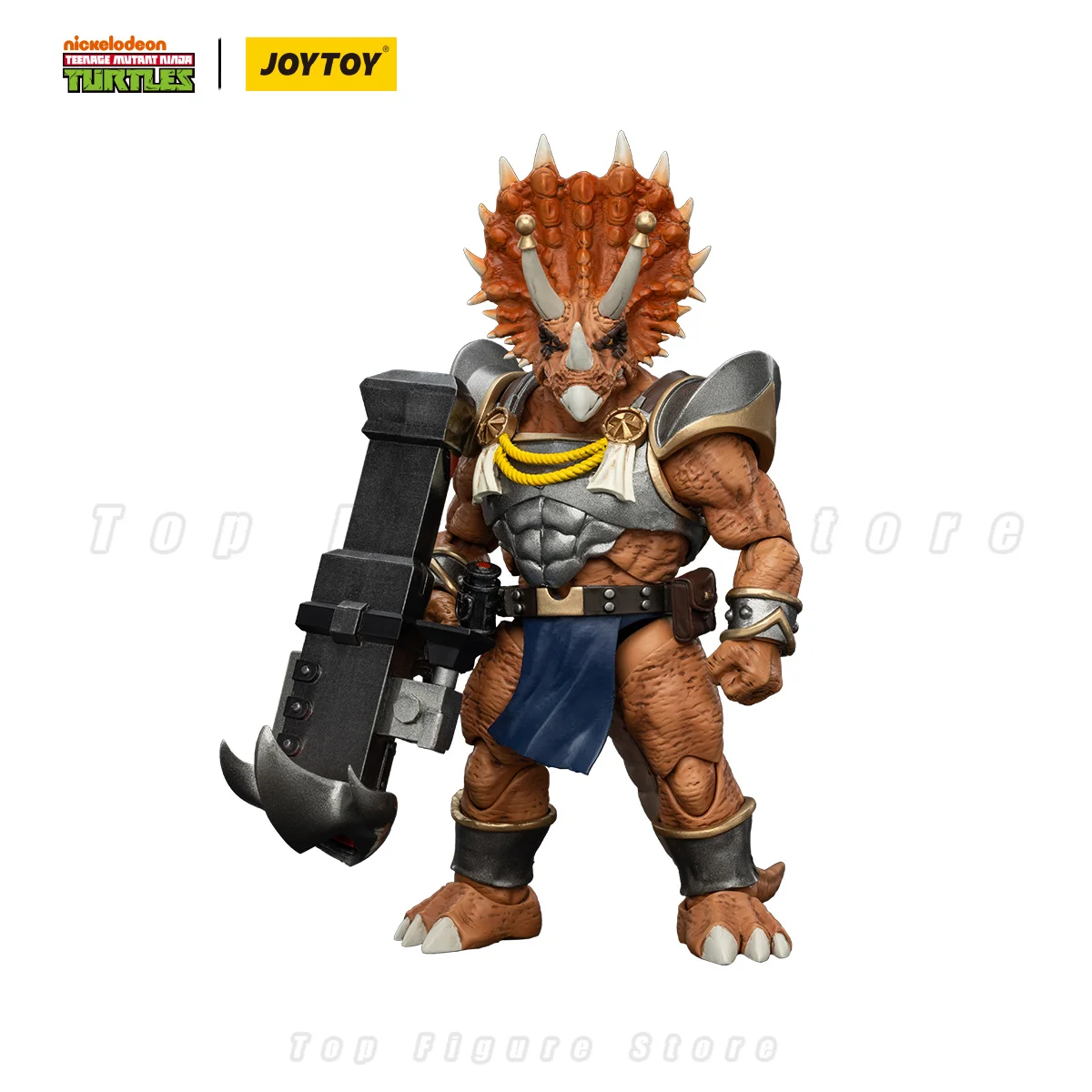 Фото Фигурки JOYTOY TMNT 1/18, аниме, 13,2 см: Капитан Зоракс, Адъютант Зорк, Трицератон, Солдат пехоты №2