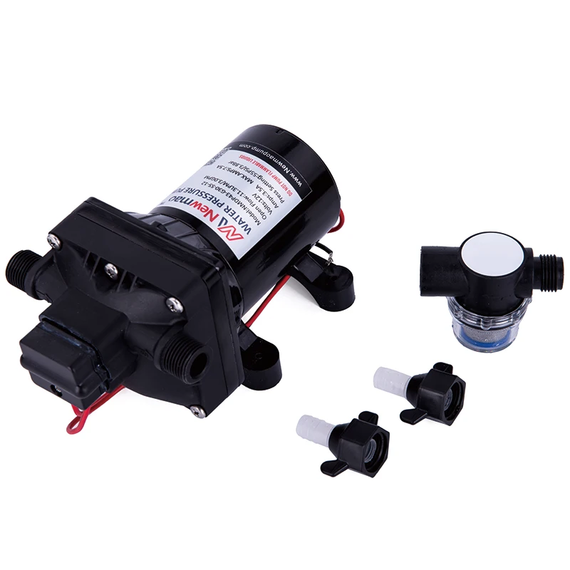 Фото Новая электрическая помпа Newmao 42 Series 12V для чистой воды в автодомах, 11.30 л/мин, с электрическим выключателем, всасывание 6 футов [1.8 м], низкое давление 55 PSI / 3.8 бар, для автодомов №1