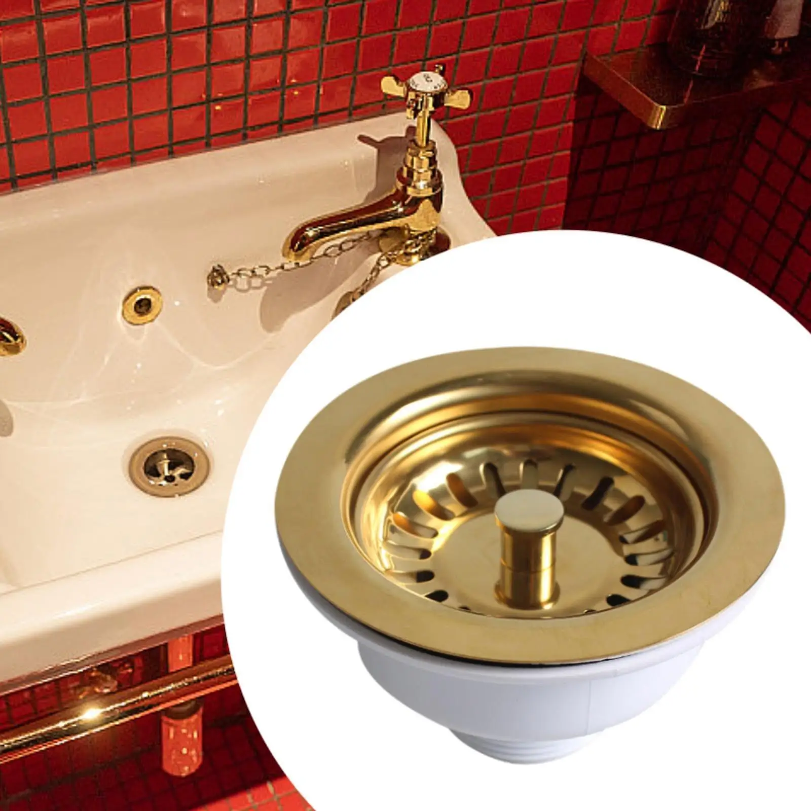 Сетка для кухонной раковины и стопор комбинированная корзина Замена слива 114 мм