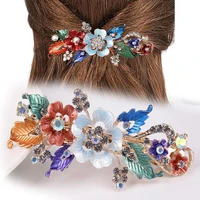 cherry blossom flower barrettes comb clips crystal rhinestone pearls hair claws pins wedding bridal hair accessories
