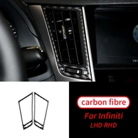 for infiniti q50 q60 2013 2020 2pcs real carbon fiber console air vent outlet cover trim car interior accessories car decor