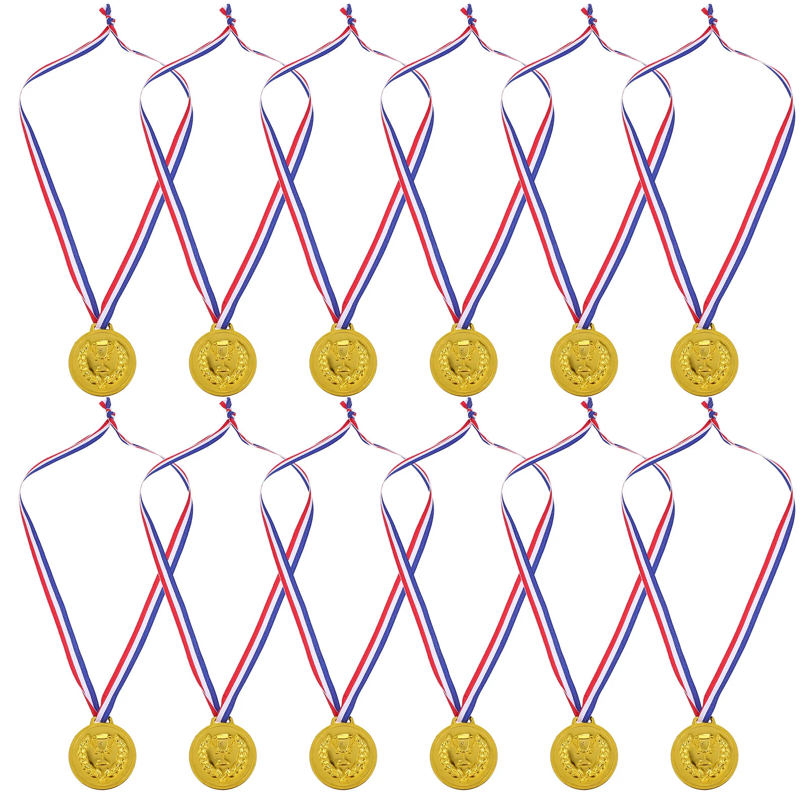 

12 Pcs Medal Medals Awards Kids Reward Home Accessories Decor Tag Contest Cloth Gold Child Desktop