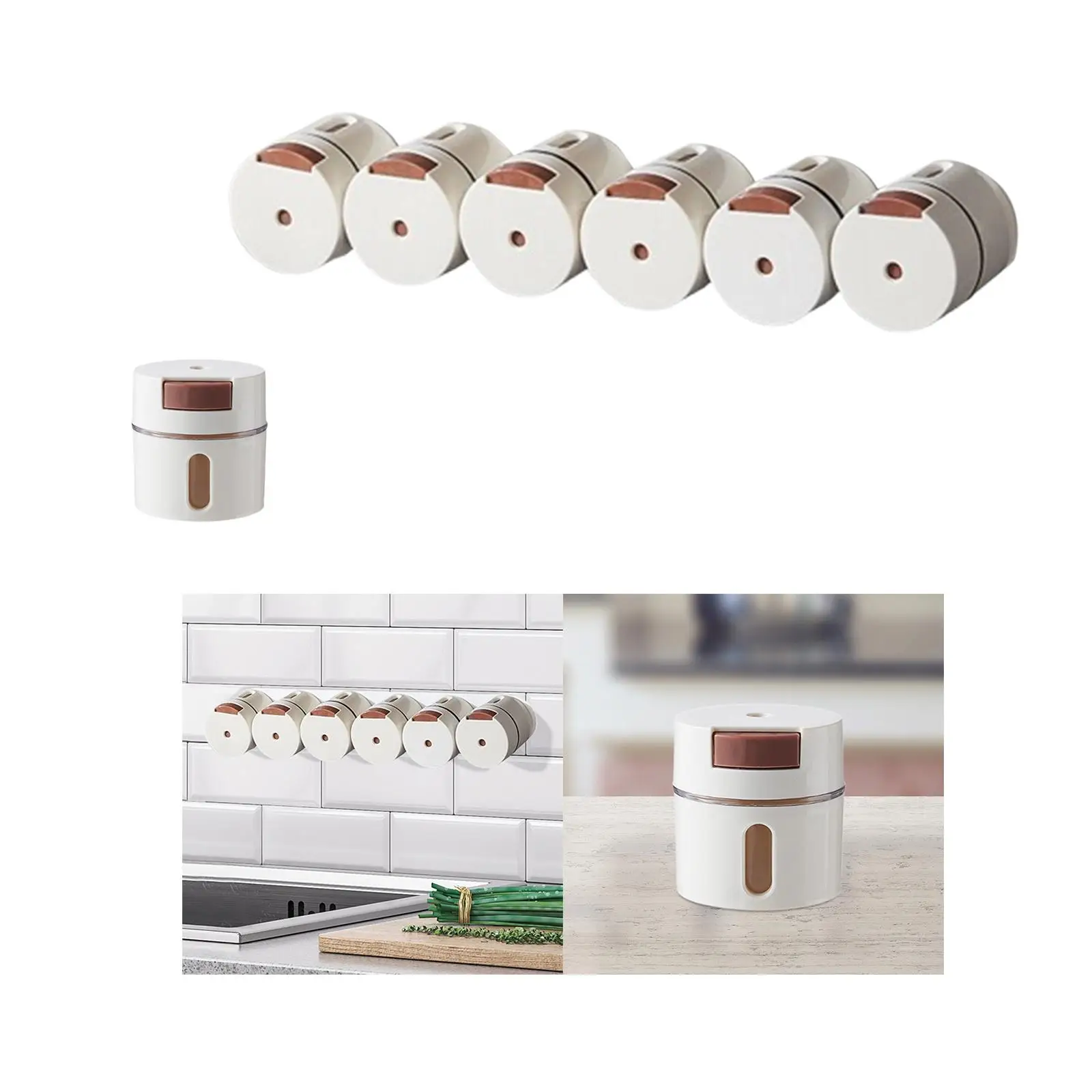 Magnetic Spice Jar Portable Salt and Pepper Shaker Seasoning Storage Container for Chili Sugar Food Hotel Ginger