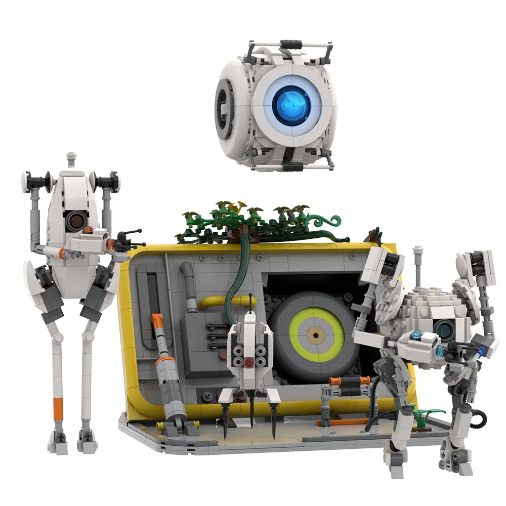 Фото MOC Wheatley - Конструктор по мотивам игры Portal 2, архитектурные блоки, игровые реквизиты, модель из кирпичиков, игрушки для самостоятельной сборки, подарки на день рождения для детей №3