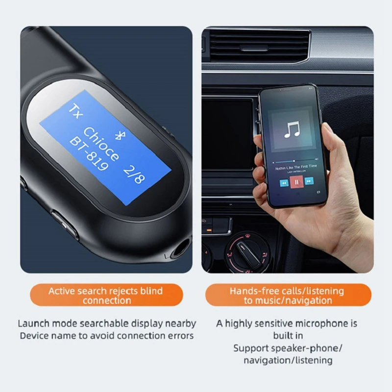 2 в 1 Bluetooth 5 0 аудио передатчик приемник ЖК-дисплей 3 мм AUX USB беспроводной адаптер