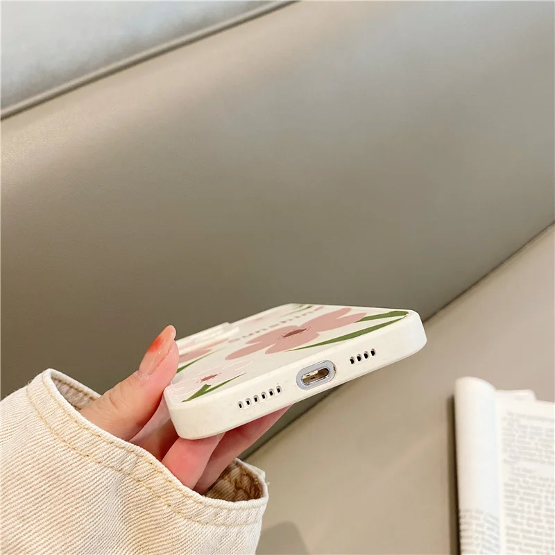 Чехол в Корейском стиле с акварелью и цветами подходит для пшеничной соломы