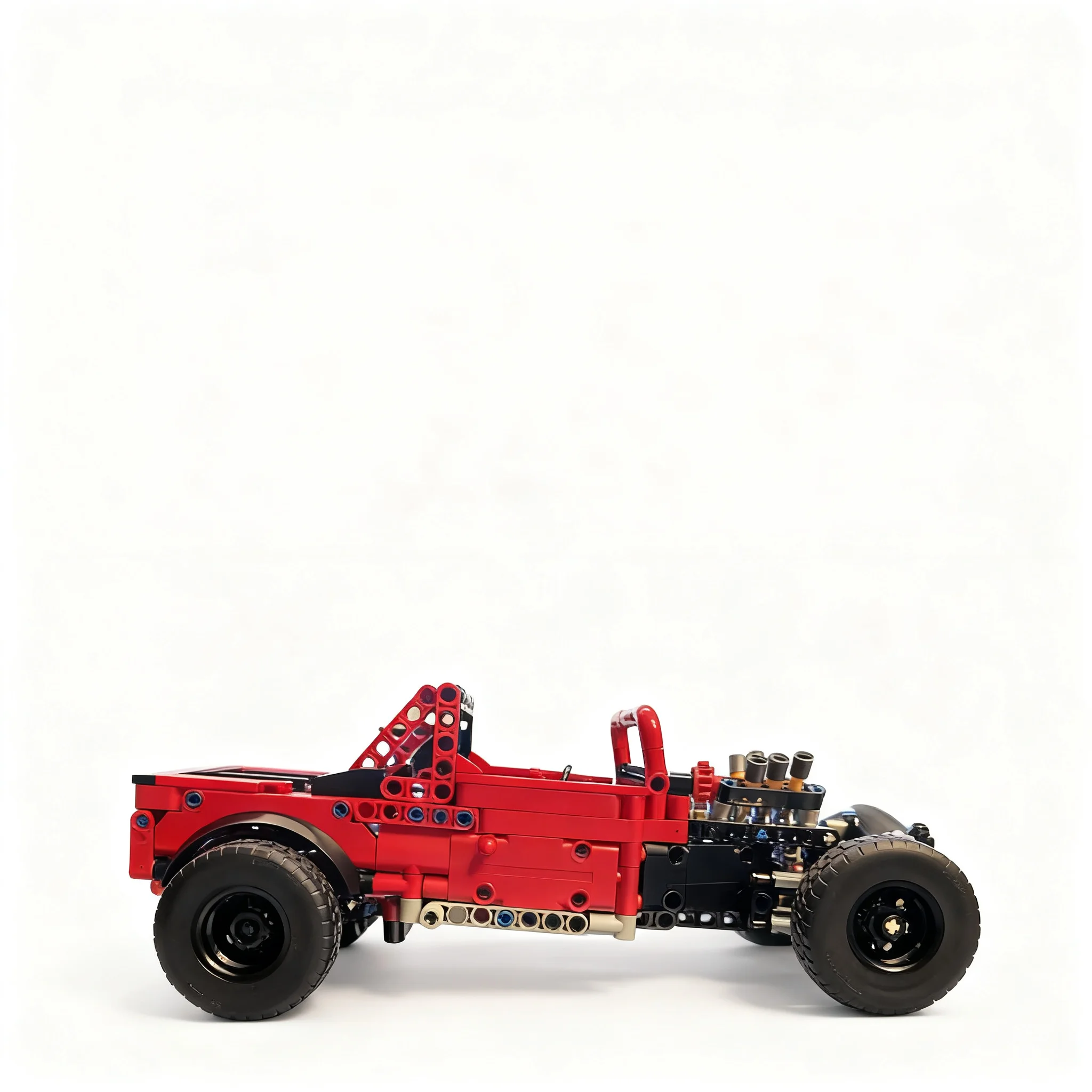 Фото 599 деталей MOC Hot Rod Pickup Alt B Техническая модель, строительные блоки, коллекция игрушек, художественные кирпичики, демонстрация, образовательный набор для творчества, сборка своими руками №4