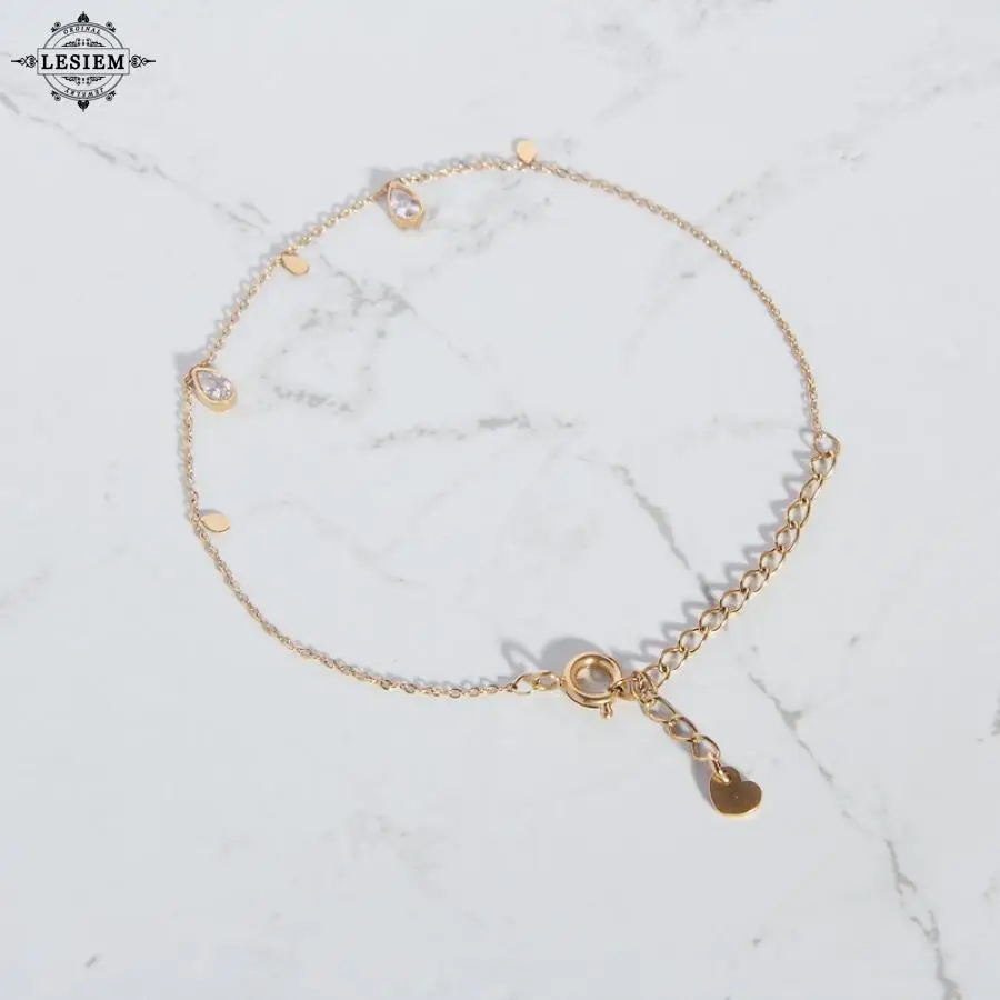 Лучший подарок LESIEM позолоченные браслеты для девушки и маленькие в форме капли