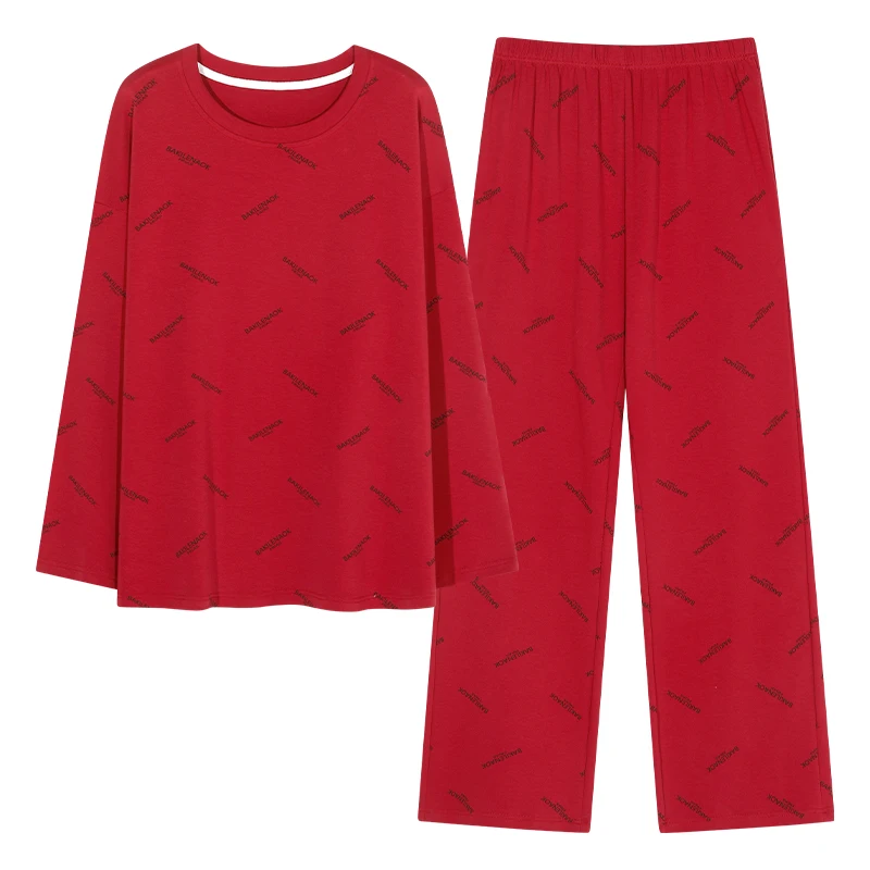 Женская пижама с длинным рукавом большого размера