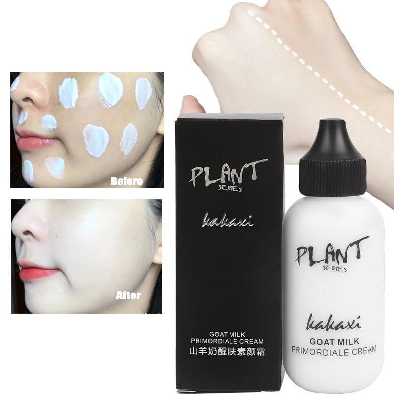

50ML Goat Milk Foundation Cream Full Coverage Waterproof Lasting Makeup Base Brighten Cover Dark Circle Dark Spots Face Makeup