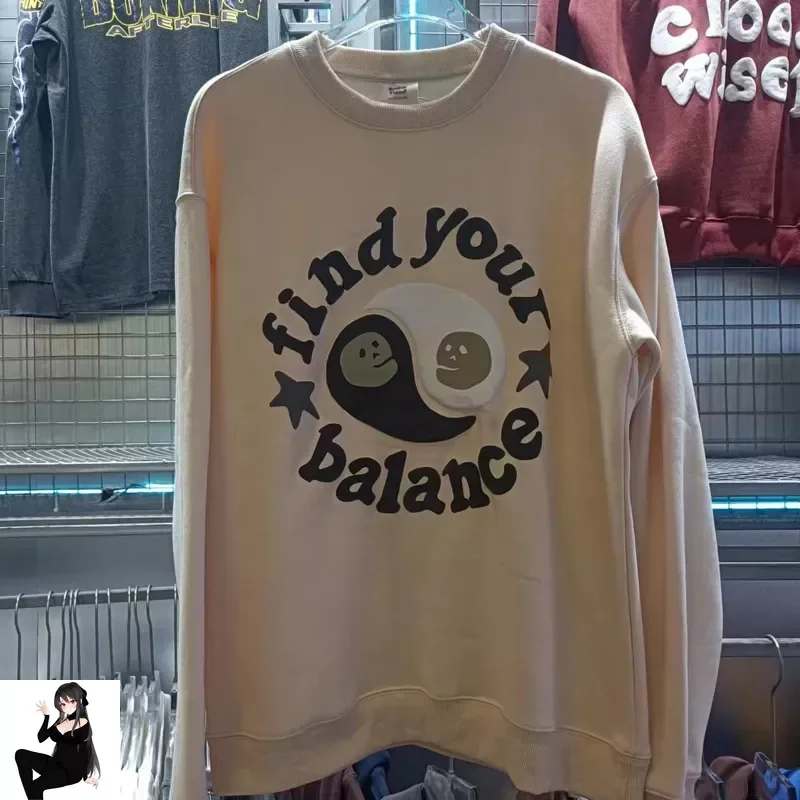 

Foam Taichi Logo Broken Planet Sweatshirts Men Women 1:1 Foam Find Your Balance Logo Fleece Kanye West Hoodie Pullover