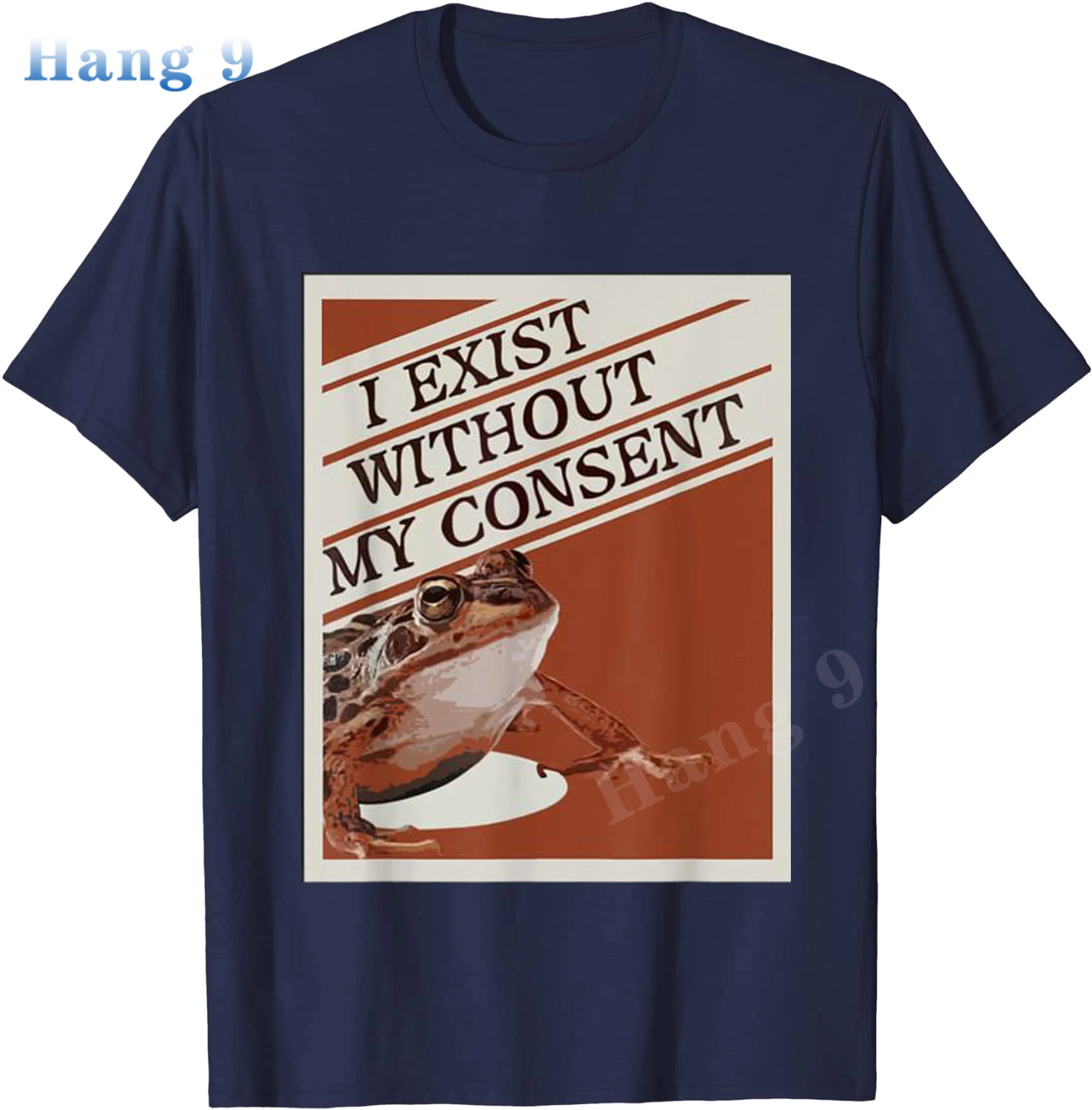 I Exist Without My Consent Frog Funny Surreal Meme Me IRL T-Shirt Tops Shirts Prevailing Print Cotton Mens Tshirts Casual