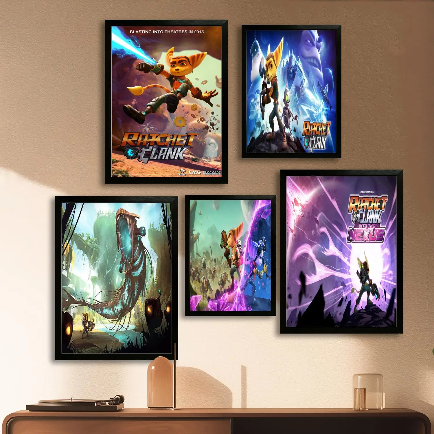 Художественный постер на холсте с храповым механизмом и бокой настенная