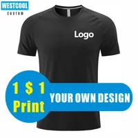 new high quality quick drying t shirt custom logo print group clothing design embroidery company logo 6 colors summer westcool