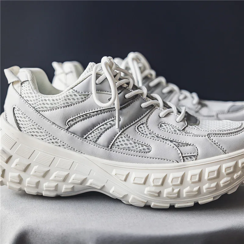 New Black Dad Chunky Sneakers Casual Vulcanized Shoes Woman High Platform Sneakers Lace Up White Sneakers Women 2022 Free Ship