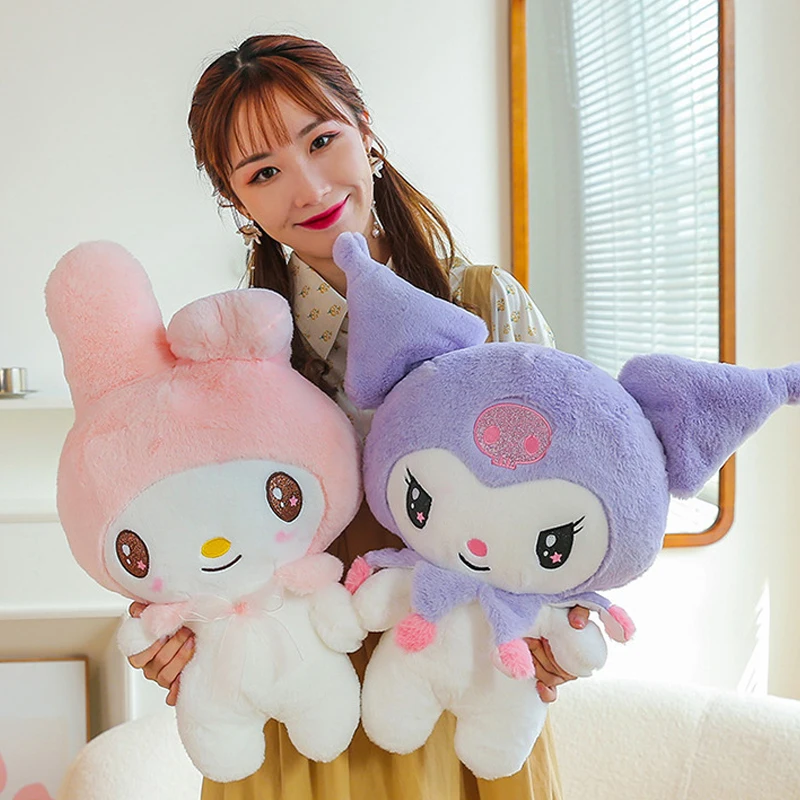 

25 см Sanrio мультфильм Kuromi Melody плюшевая игрушка фиолетовая вещь стоящая кукла девочка подарок на день рождения Аниме плюшевый Sanrio Merch Kawaii плюшевый