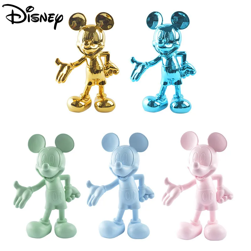 

Disney Mickey Mouse Cartoon Colorful Plating Statue Figure Doll Resin Sculpture Collectible Model Home Decoration Creative Gift
