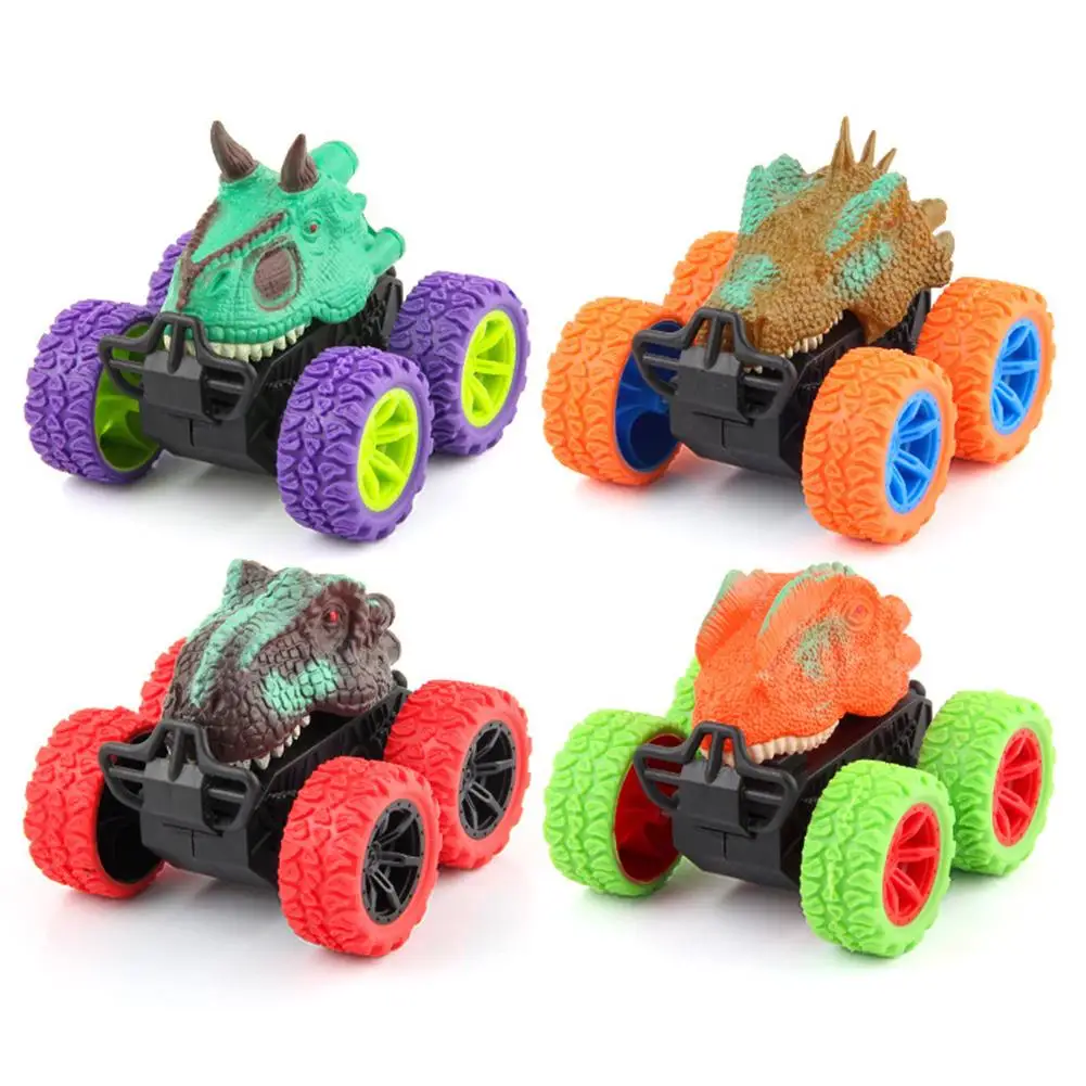 

4 Pcs/bag Dinosaur Pull Back Car Toy Children Cartoon Off-road Competitive Car