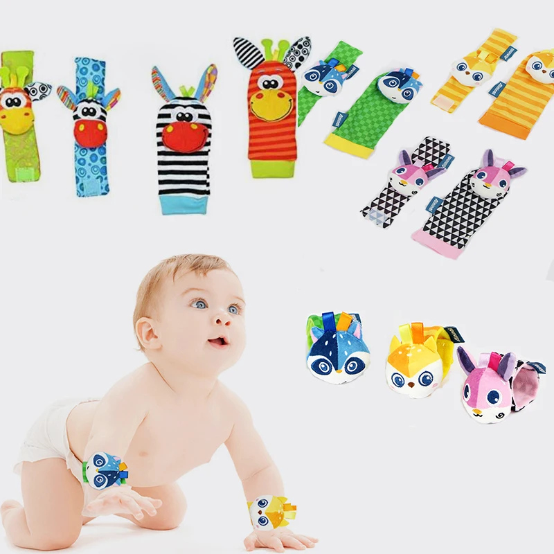 

Baby Plush Rattle Socks Sensory Toys For Babies Kids Newborn Stuffed Animal Wrist Rattle And Foot Socks Baby Toys 0 12 Months