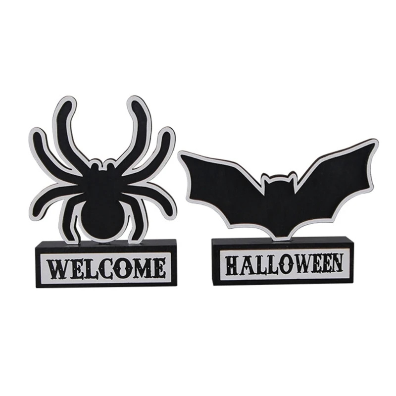 

Halloween Wooden Plaques Table Ornaments for Home Office Desktop Decoration Y1QB