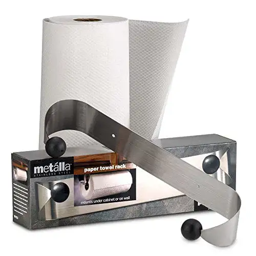 

Cabinet Paper Towel Holder, Silver and Black