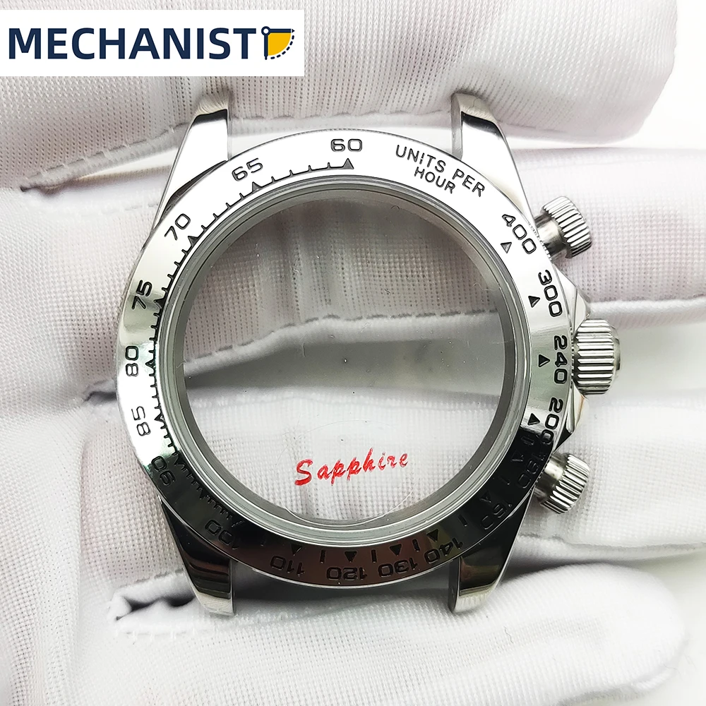 Luxury chronograph 39mm VK63 case silver bezel panda men's quartz watch 316L stainless steel case rose gold four colors