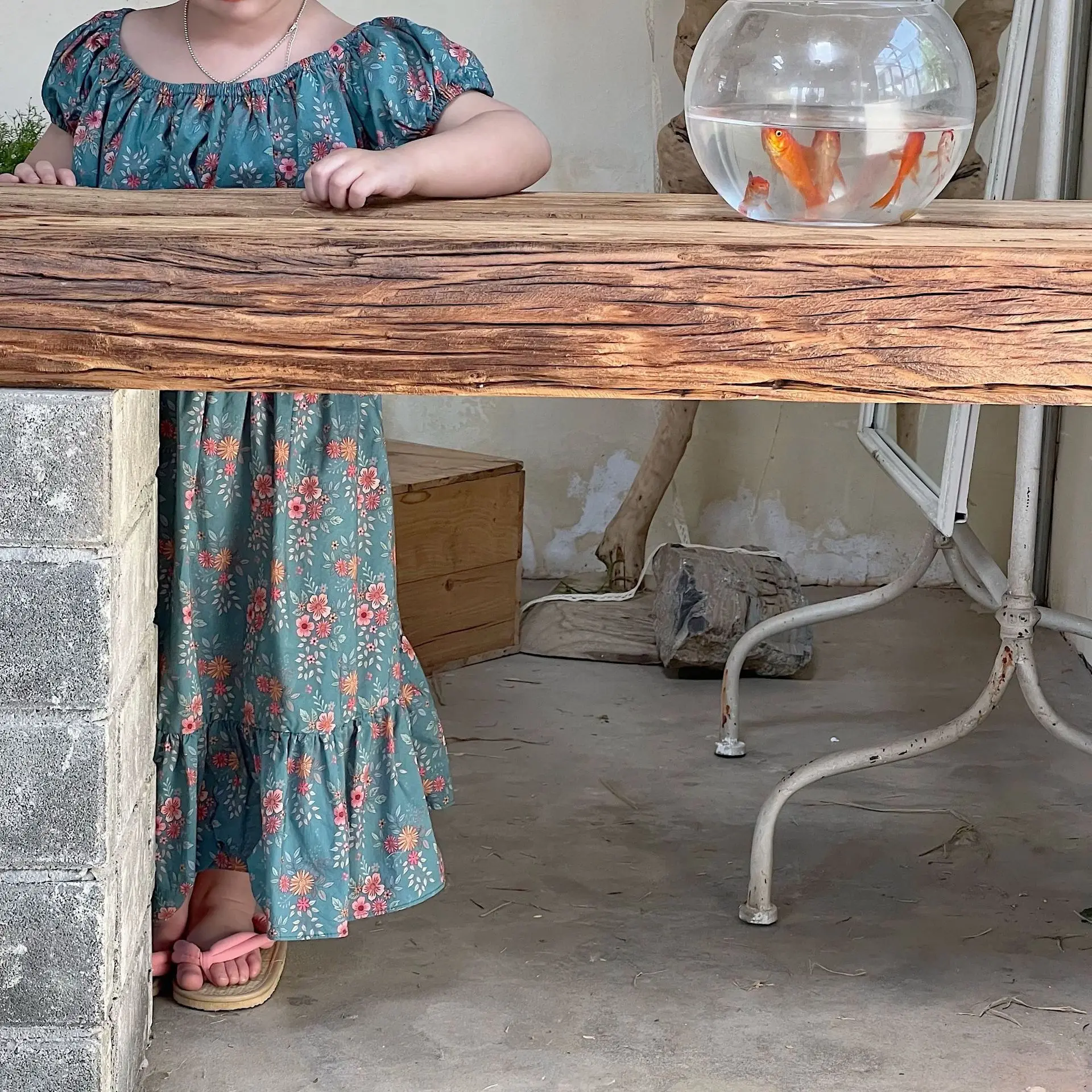 RiniLucia 2pcs Kid Baby Girl Clothes Sets Retro Floral Off Shoulder Crop Top Ruffle Tutu A-Line Skirts Outfit Set Clothes