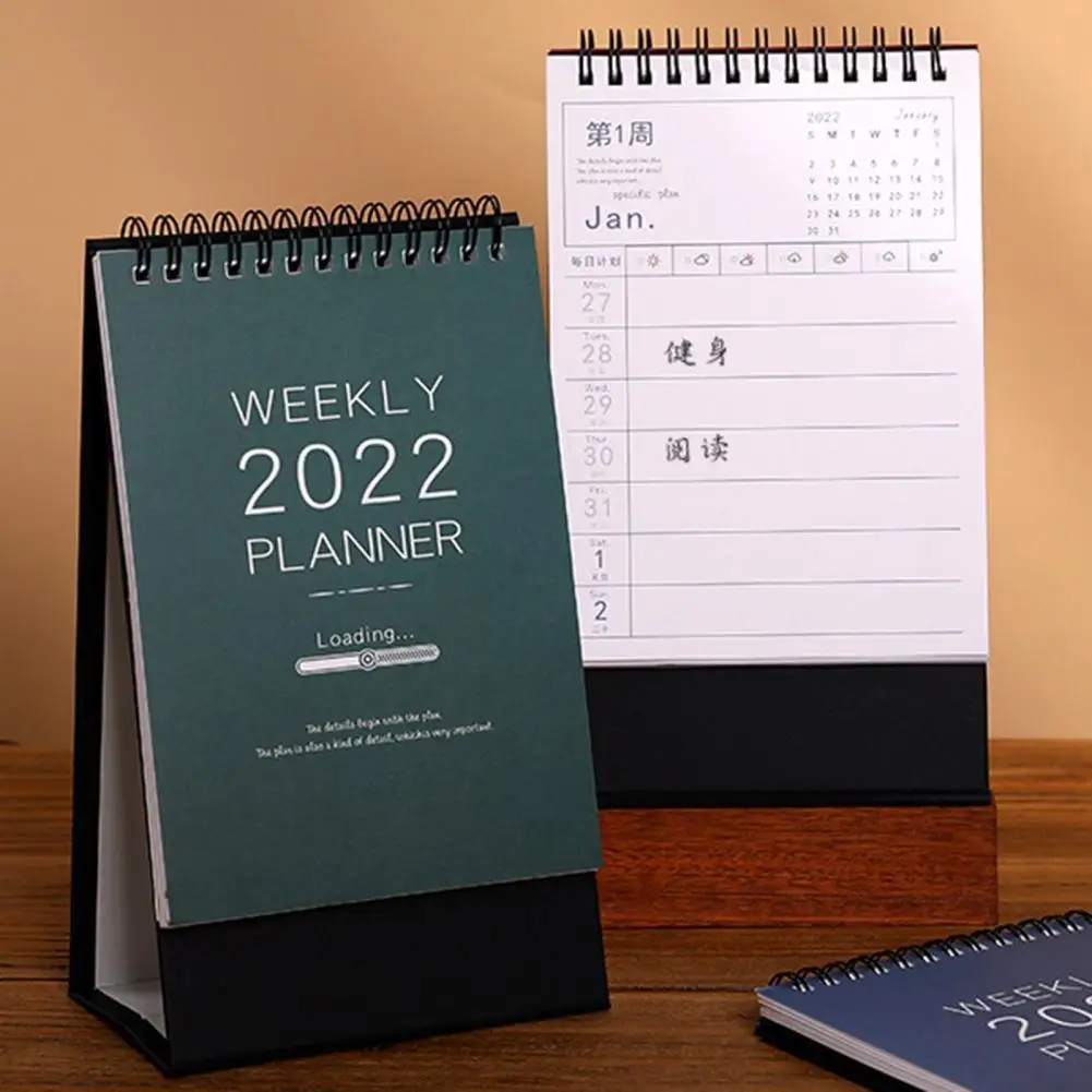 Calendários Mini Desktop Calendário Decorativo Flip Mensal Acadêmico Diário 2022