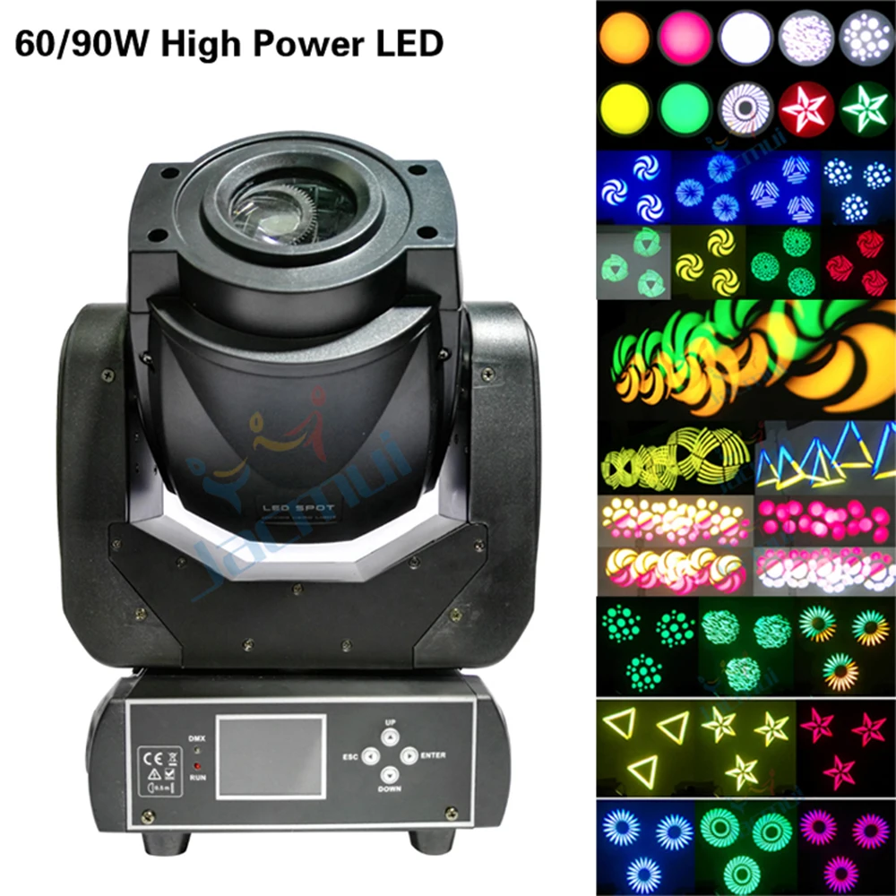 

High Quality 60/90W Light Spot Moving Head Stage Lights LED Gobo Projector For Disco Club Wedding