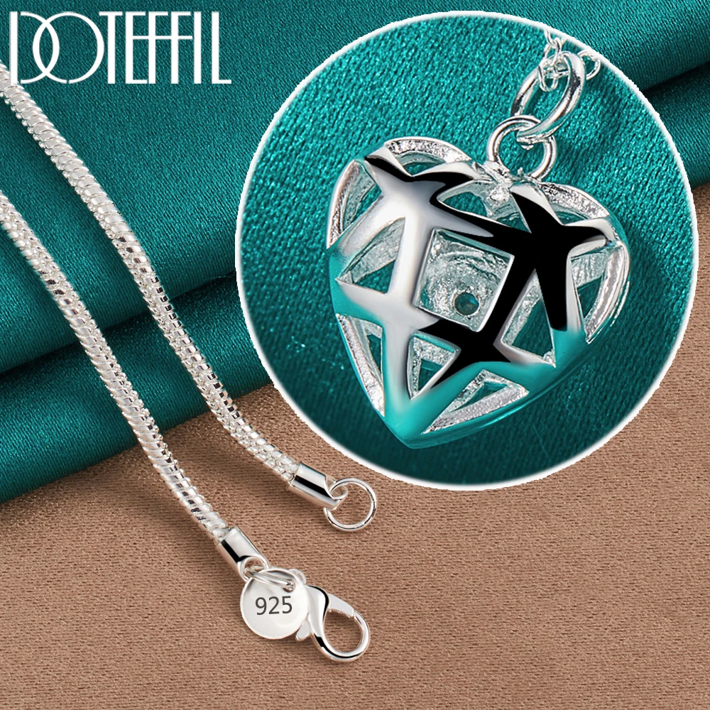 Ожерелье DOTEFFIL из стерлингового серебра 925 пробы с кулоном в виде сердца циркония