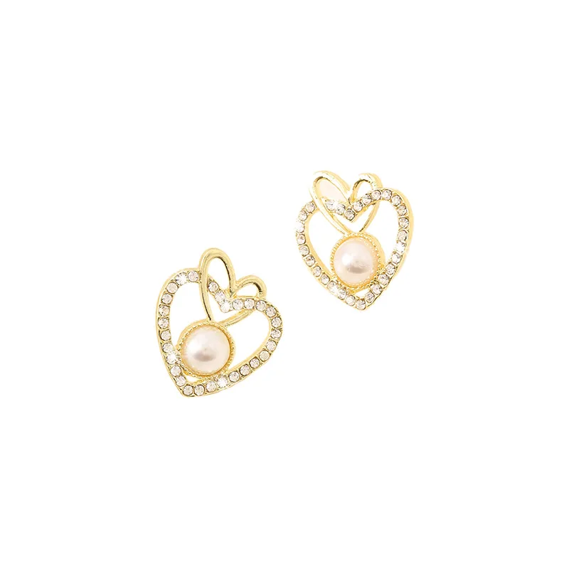 

Pearl crystal butterfly earrings women's high-end temperament silver needles new earrings VEE32