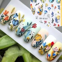 5d embossed nail art stickers white lily of the valley tulip dreamcatcher gel polish wedding flower engraved slider tips