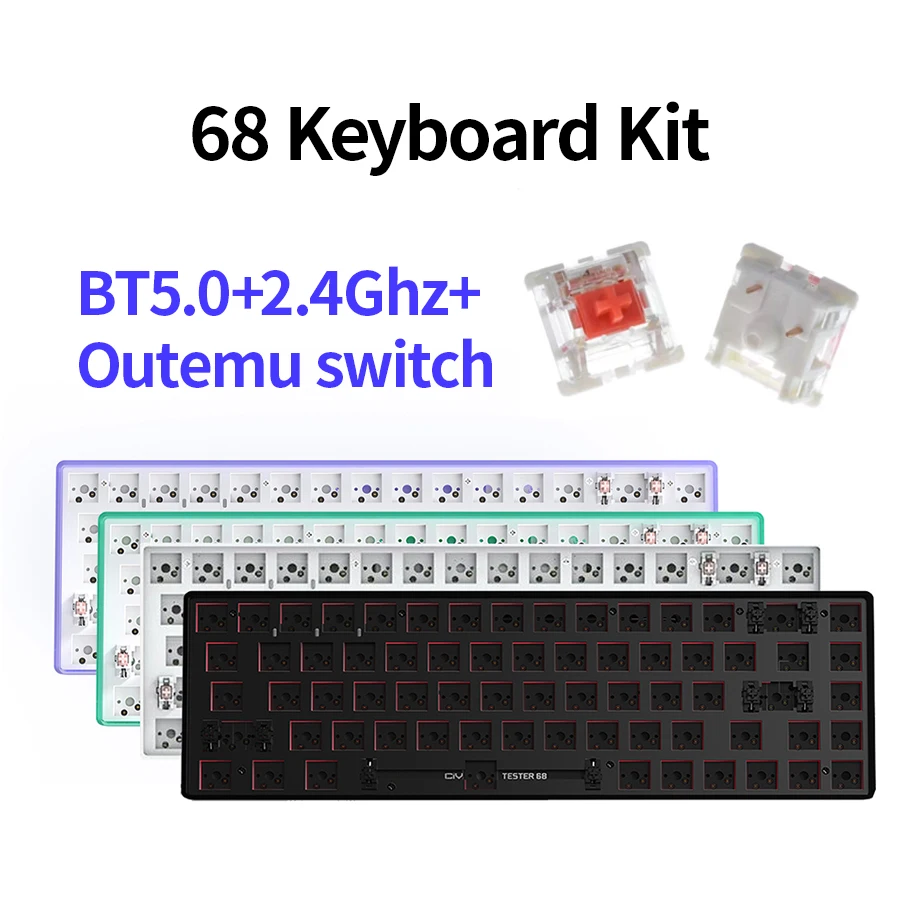 

Набор для механической клавиатуры «сделай сам», переключатель Outemu, Bluetooth, 2,4G, беспроводная, популярная, заменяемая основа вала, 3/5 контактов, ...