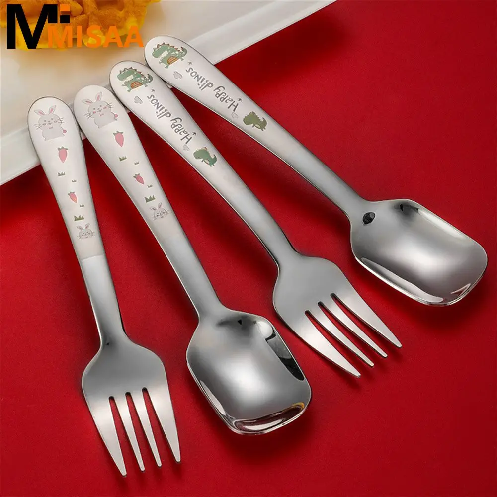 Flat Headed Spoon Lovely Monster Car Cute Rabbit Cartoon Children Tableware Spoon Fork