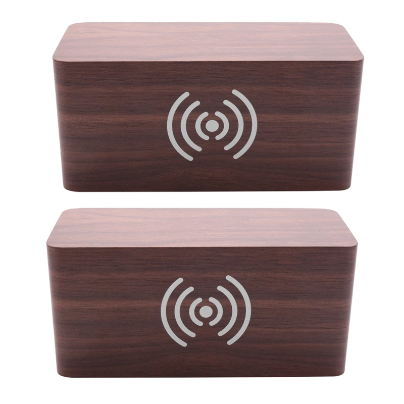 

2X будильник с беспроводной зарядной панелью Qi, совместимой с Iphone, светодиодные цифровые часы с функцией управления звуком