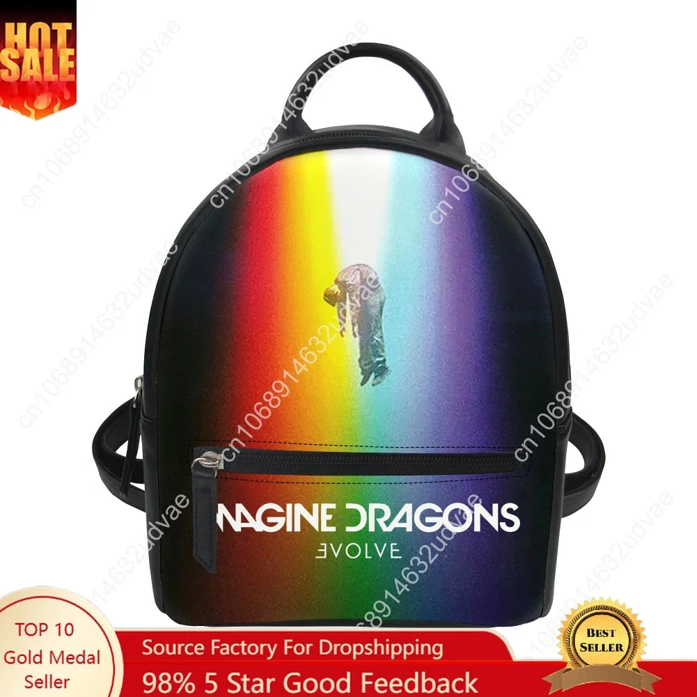 Фото Рюкзак Imagine Dragons, женская школьная сумка, персонализированная сумка на два плеча, высококачественный рюкзак, кожаная дорожная сумка, подарок №1