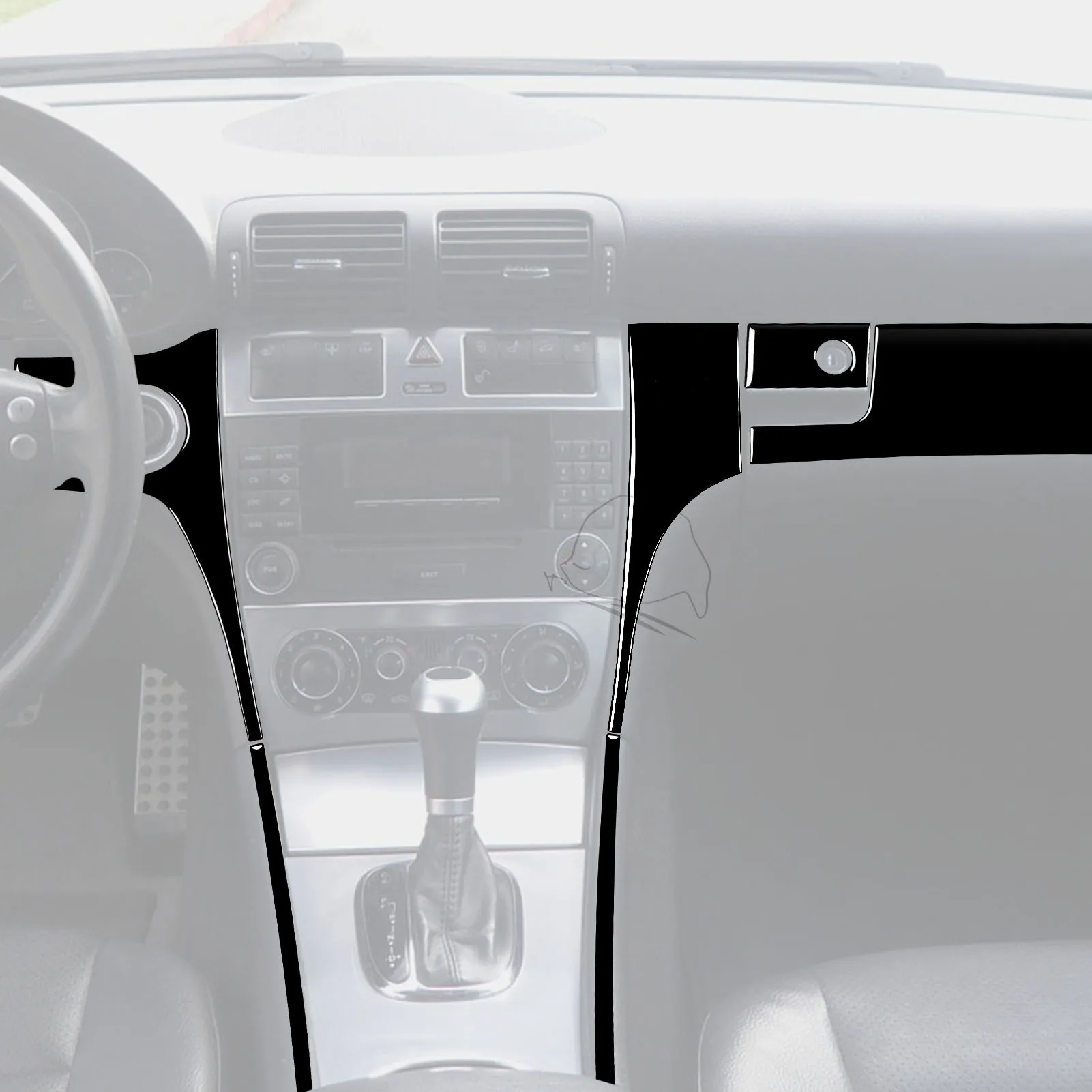 Для Mercedes C Class W203 2005 2006 2007 набор панелей обшивки центральной приборной панели