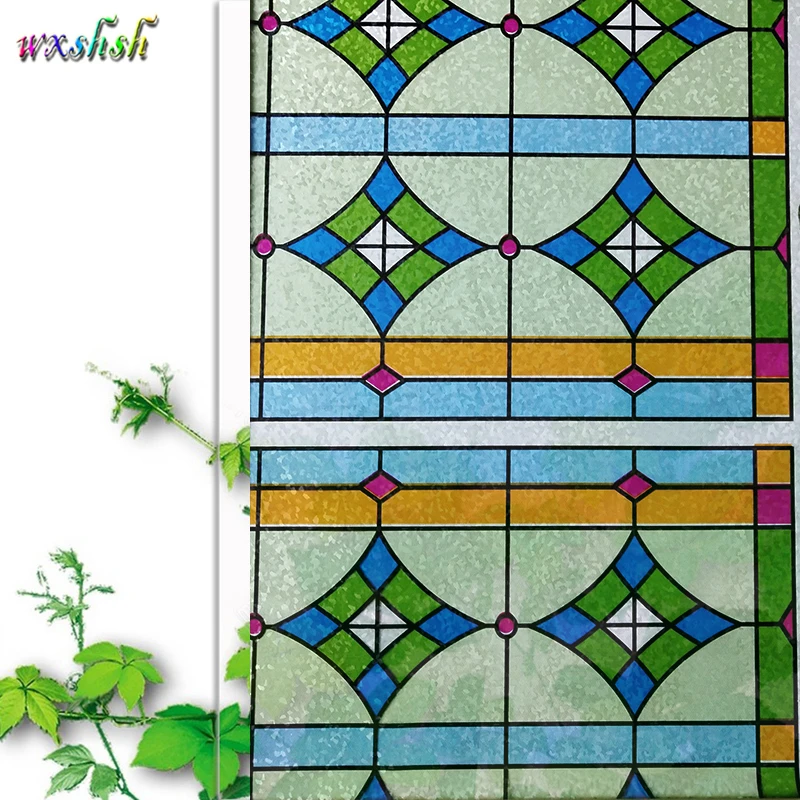 

Декоративная оконная пленка 17,7 на 78,7 дюйма, матовая витражная наклейка, самоклеящаяся статическая Фольга для окон без клея