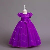 new noble and elegant princess dress sequin bow mesh catwalk show girls birthday party dress