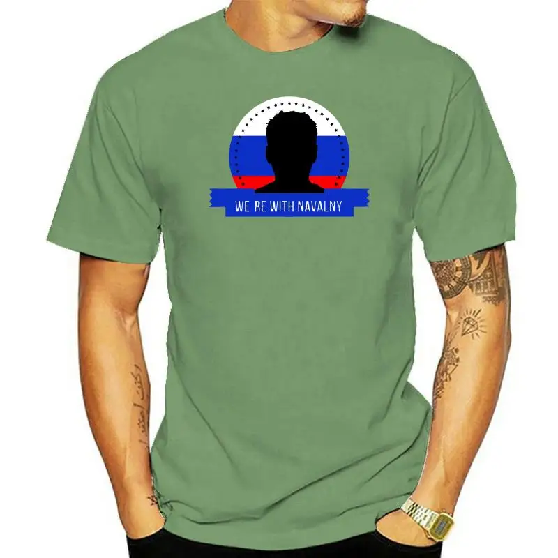 

Russia With Navalny Men's Heather Grey T-shirt NEW Sizes S-2XLsummer Hot Sale New Tee PrintMen T-Shirt Top