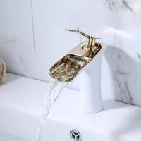 nordic black and white gold single handle bathroom toilet wash basin faucet copper hot and cold simple faucet