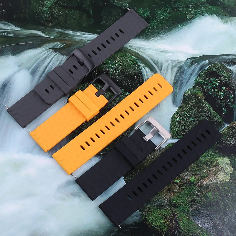 Фото Силиконовый ремешок для часов 24 мм для Suunto 9 Baro Spartan Sport Wrist HR Traverse Alpha, водонепроницаемый быстросъемный резиновый ремешок для умных часов №5