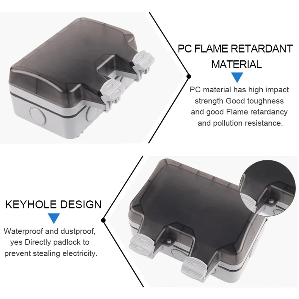 

Outlet Cover Socket Panel with GS Plugs for Outdoor Use