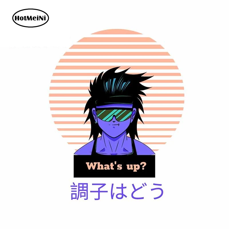 

13cm x 10.1cm for Cool Anime Boy Whats Up Car Stickers Motorcycle Scratch-proof Decal Trunk Surfboard Vinyl Car Wrap