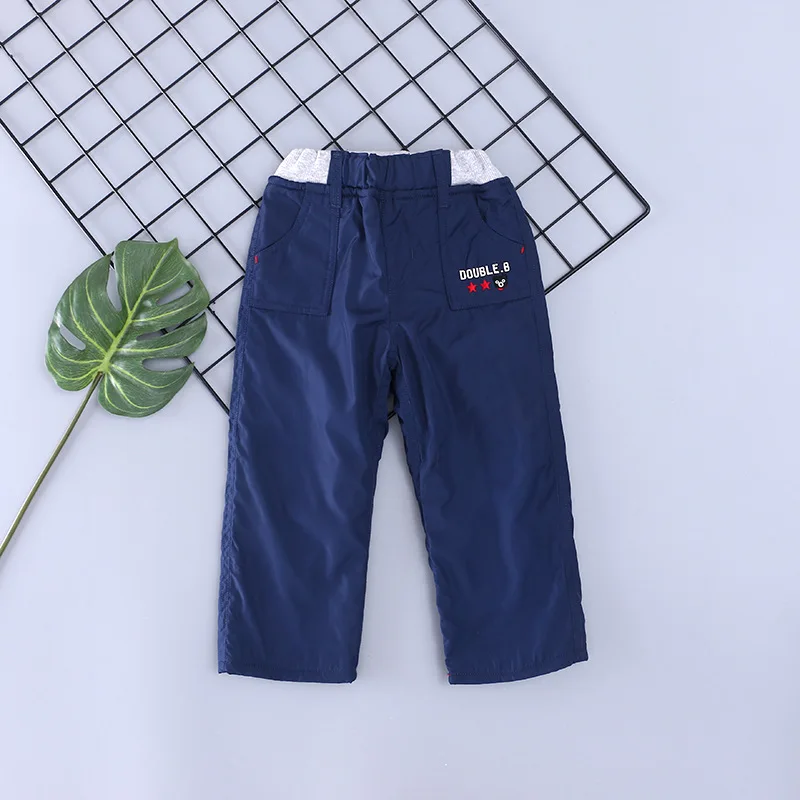

Штаны для мальчиков с эластичным поясом, детская зимняя одежда, двухслойные хлопковые брюки в японском стиле, теплые Мультяшные брюки