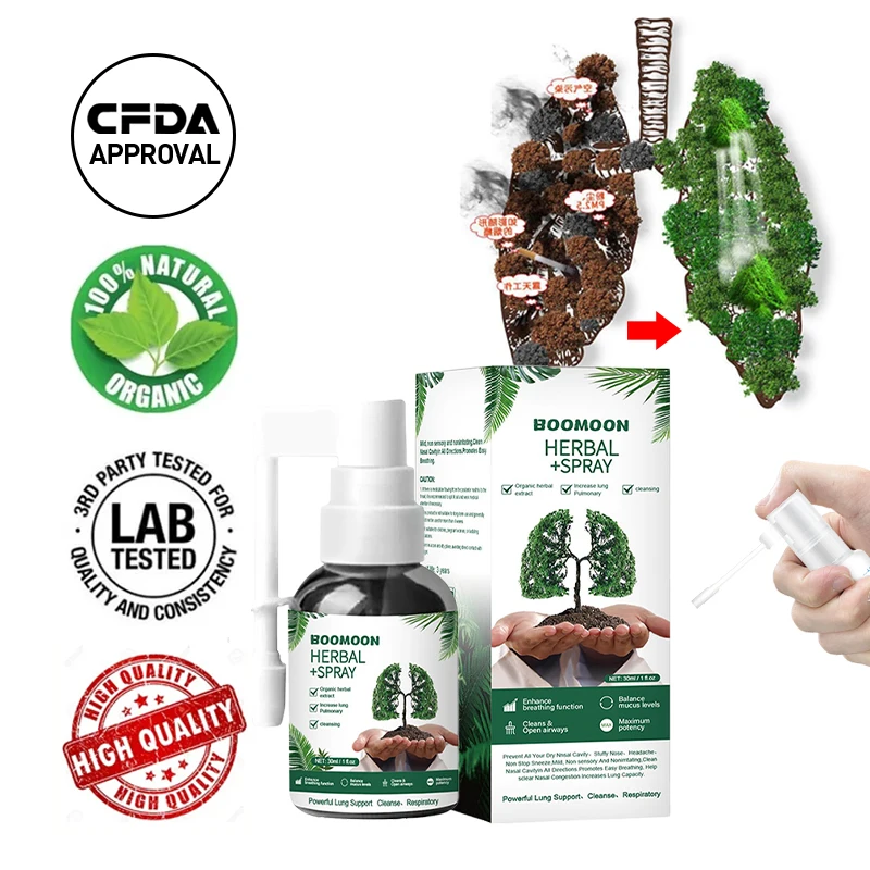 Спрей для очистки легких дыхание Детокс травяной спрей очиститель дыхания в носу