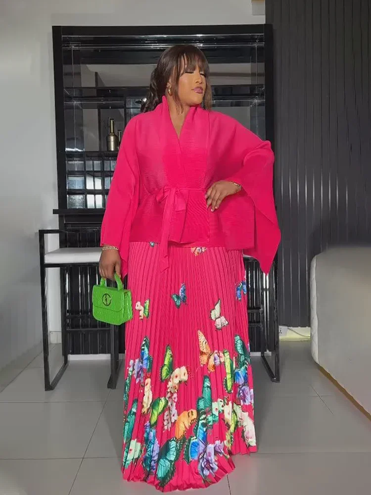 ANLAN Новая зимняя плиссированная юбка со складками однотонный топ с рукавами